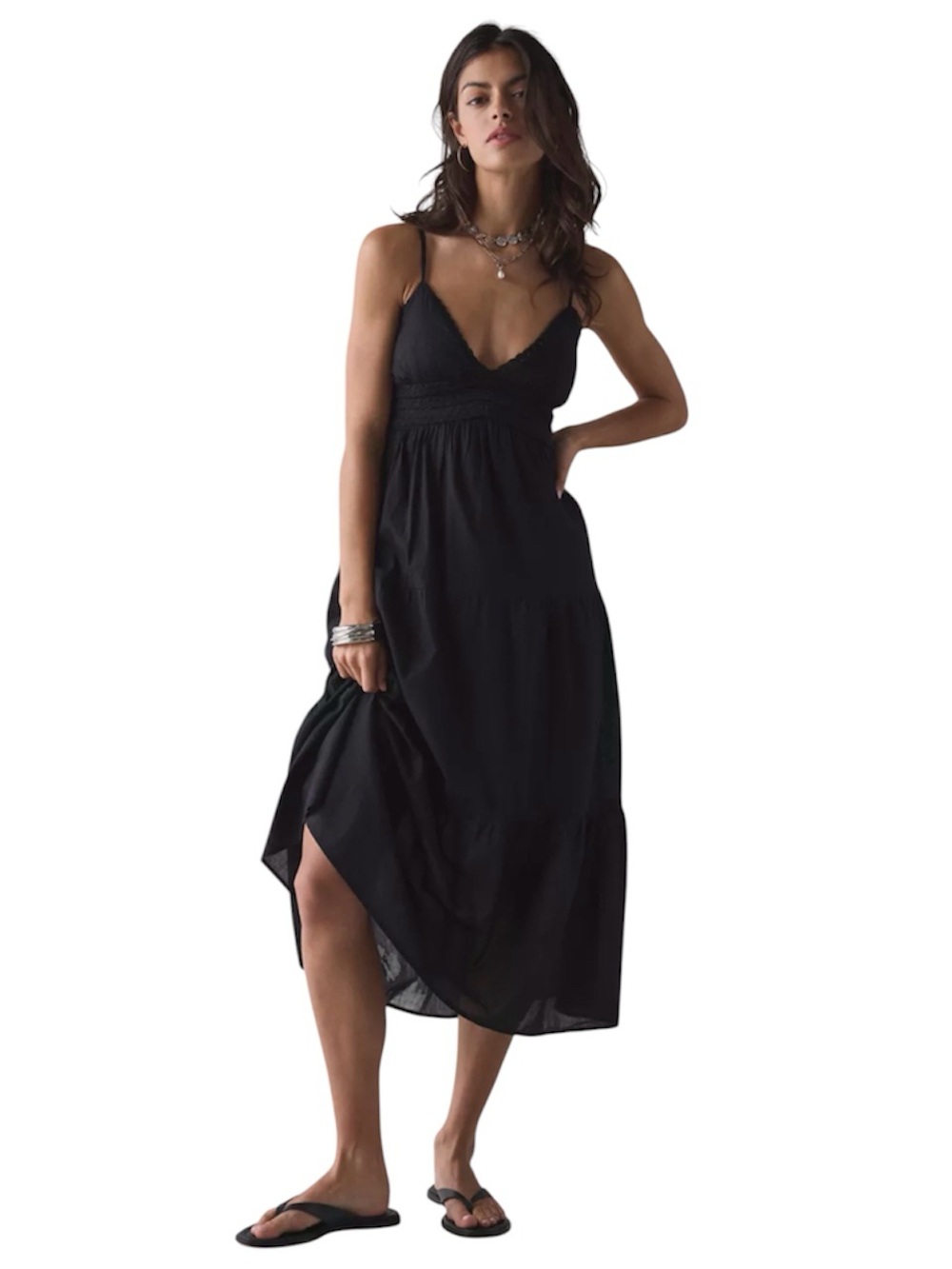 Urban Outfitters Black Cotton Maxi Dress Size Large